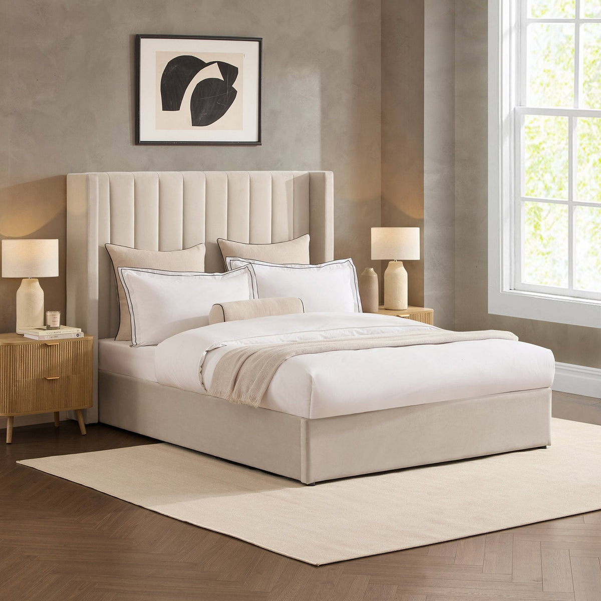 Madison Ottoman Storage Bed - Ecru — view 3