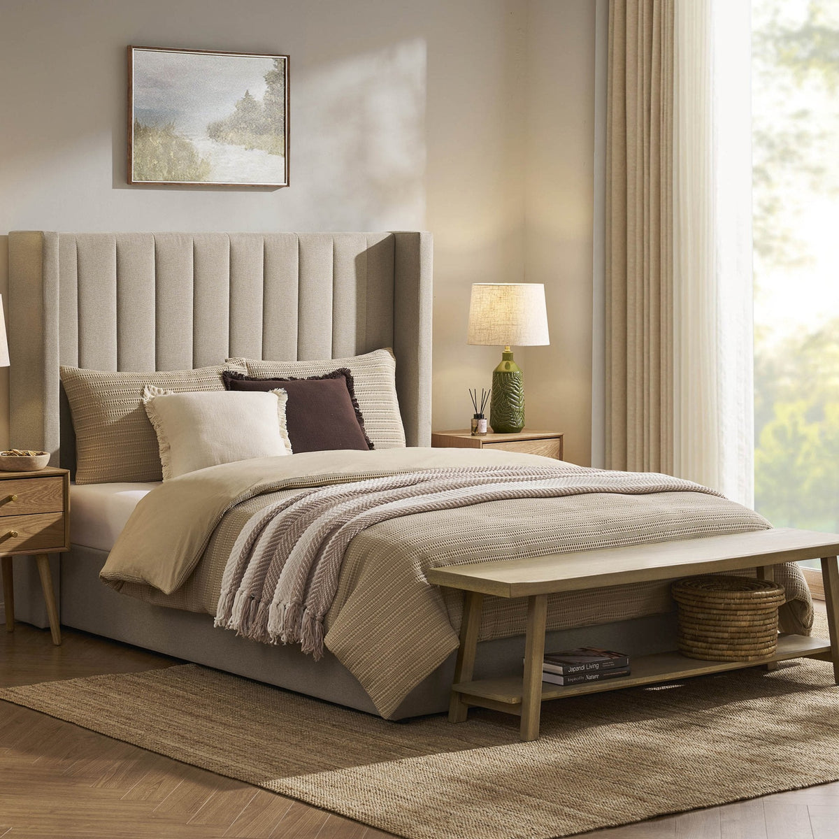 Madison Ottoman Storage Bed - Oatmeal — view 2