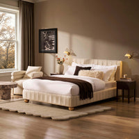 Malmo Bed Frame - Cream Linen – image 1 of 13
