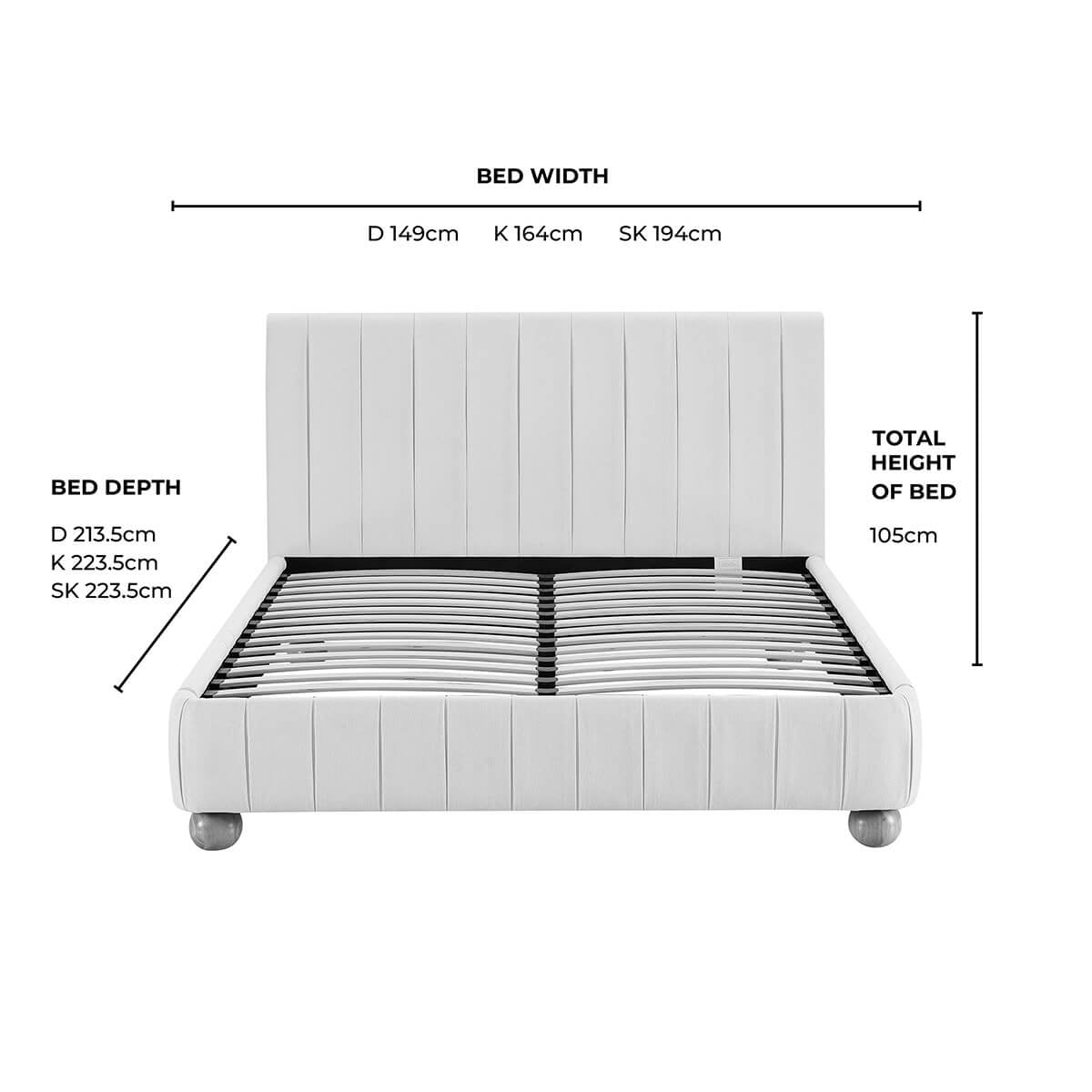 Malmo Bed Frame - Cream Linen — view 13