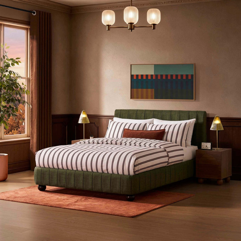 Malmo Bed Frame - Woven Pine Green