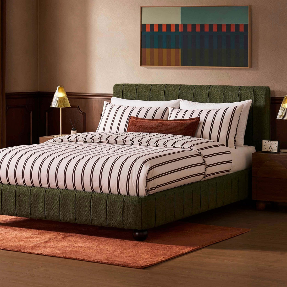 Malmo Bed Frame - Woven Pine Green — view 3