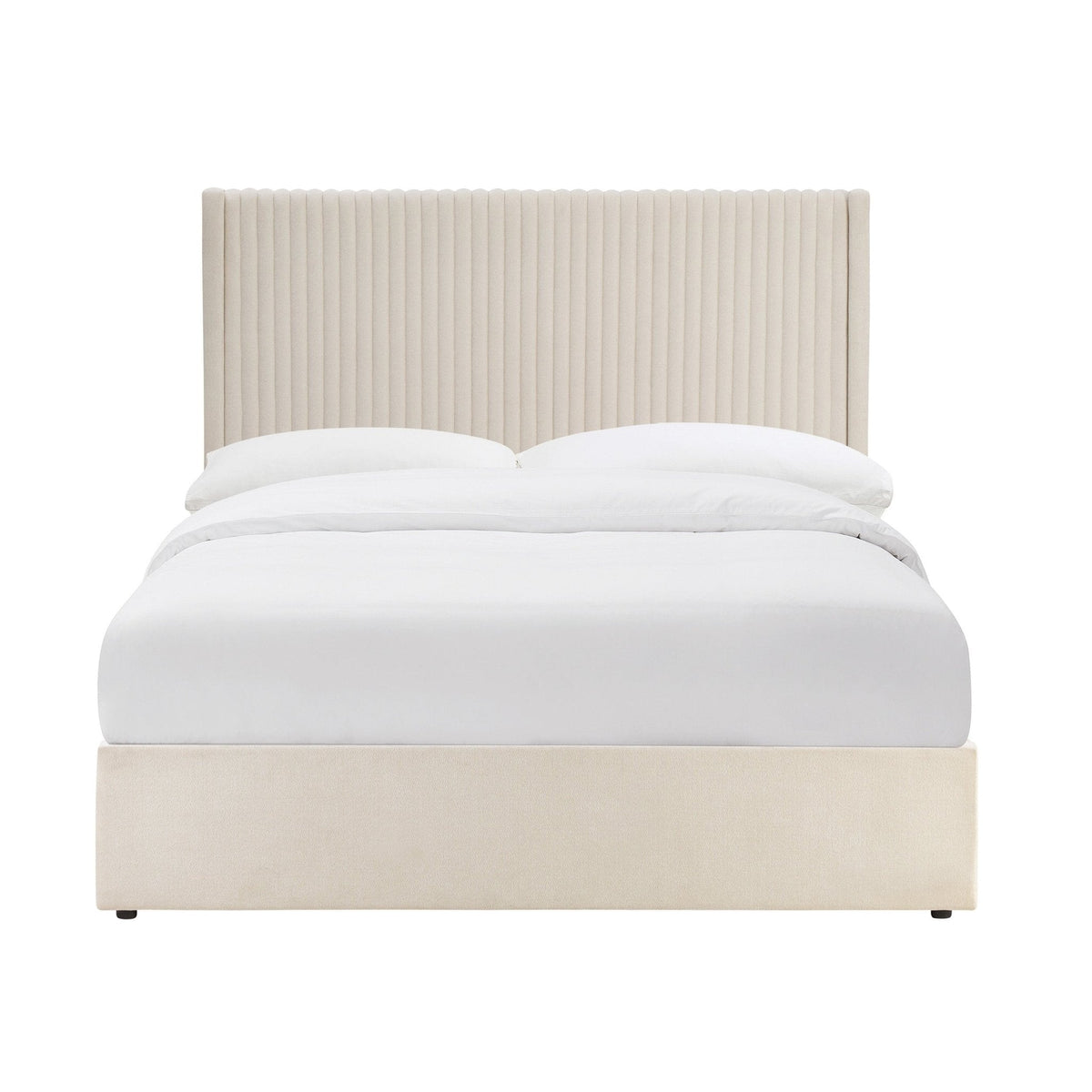 Melrose Ottoman Storage Bed - Chenille Ivory — view 7