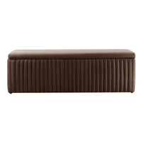 Melrose Ribbed Ottoman Storage Bench - Cappuccino – image 3 of 8