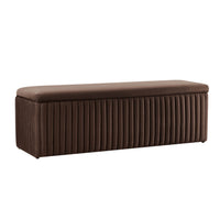 Melrose Ribbed Ottoman Storage Bench - Cappuccino – image 4 of 8