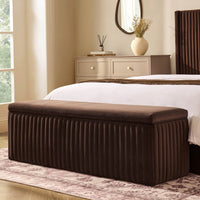 Melrose Ribbed Ottoman Storage Bench - Cappuccino – image 1 of 8