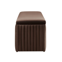Melrose Ribbed Ottoman Storage Bench - Cappuccino – image 5 of 8
