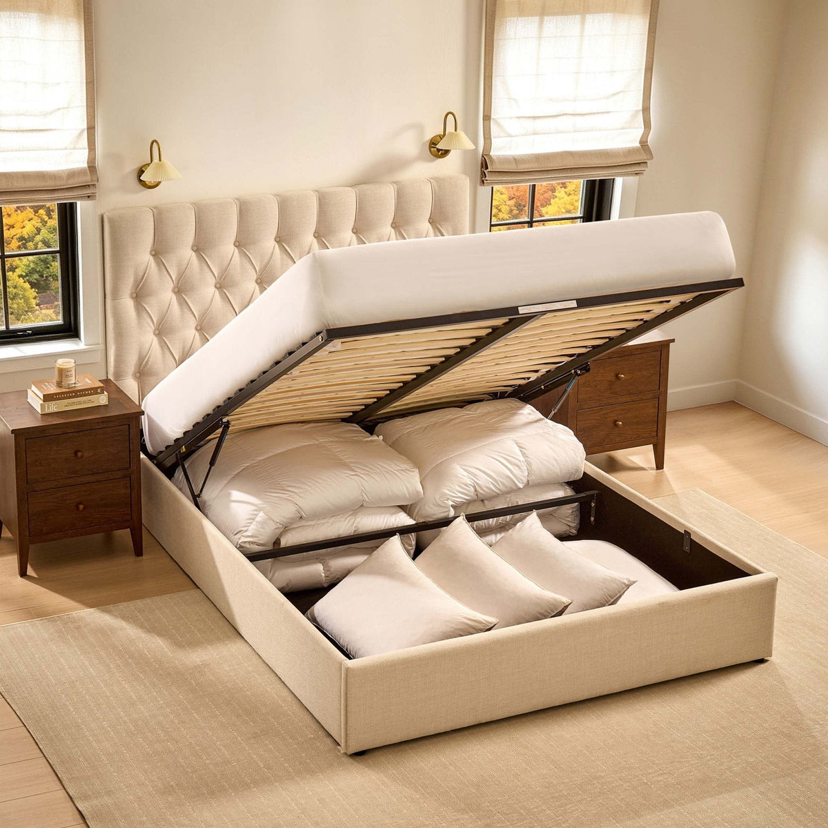 Middleton Ottoman Storage Bed - Beige — view 8