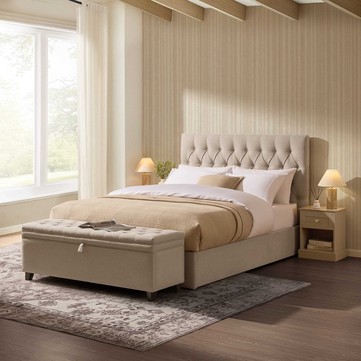 Middleton Ottoman Storage Bed - Oatmeal — view 2