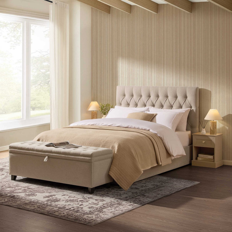 Middleton Ottoman Storage Bed - Oatmeal