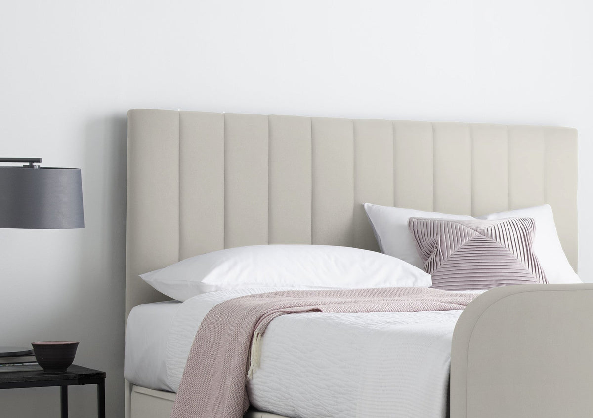 Onelife Natural Velvet Upholstered TV Ottoman Bed Frame