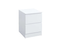 White Wooden 2 Drawer Bedside Table — view 3 – image 3 of 8