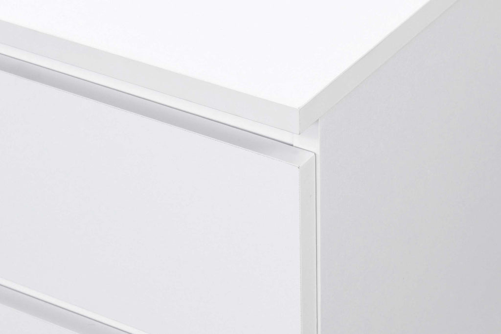 White Wooden 2 Drawer Bedside Table — view 7