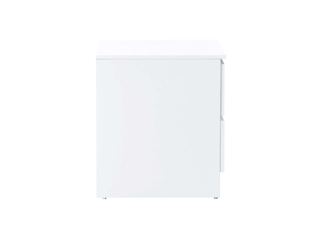 White Wooden 2 Drawer Bedside Table — view 5