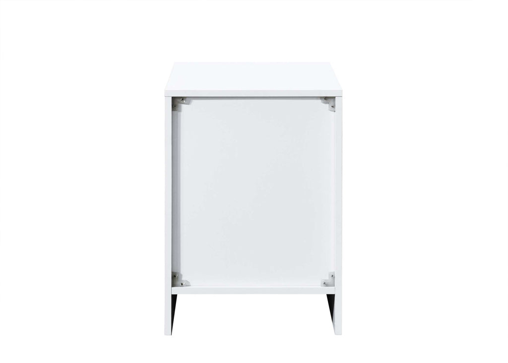 White Wooden 2 Drawer Bedside Table — view 6