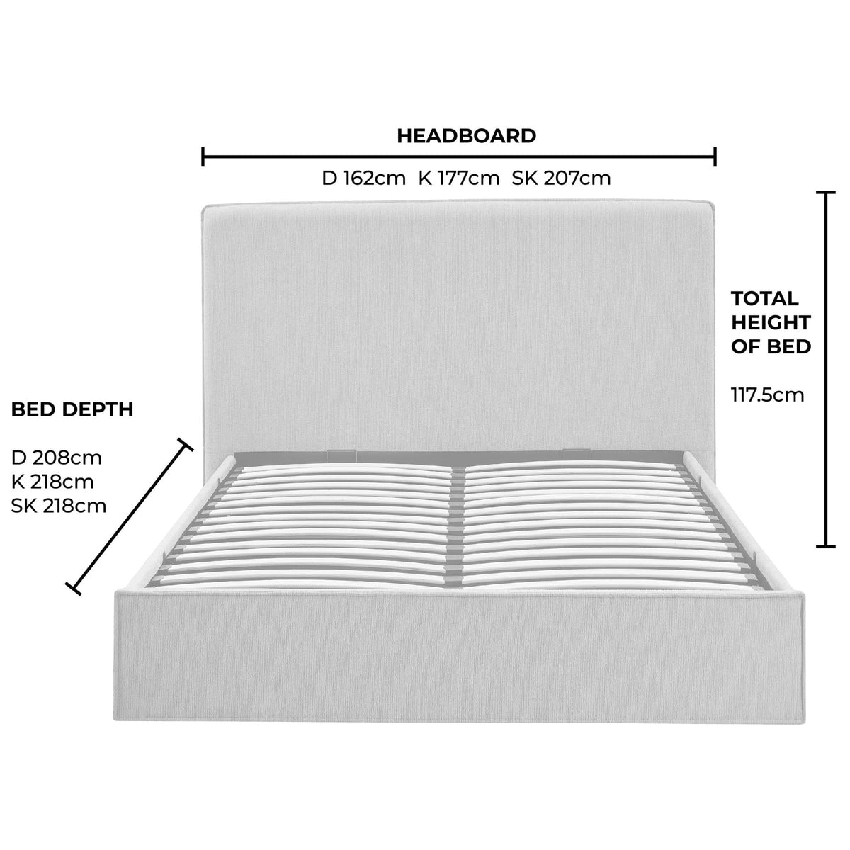 Oslo Ottoman Storage Bed - Textured Oatmeal — view 14
