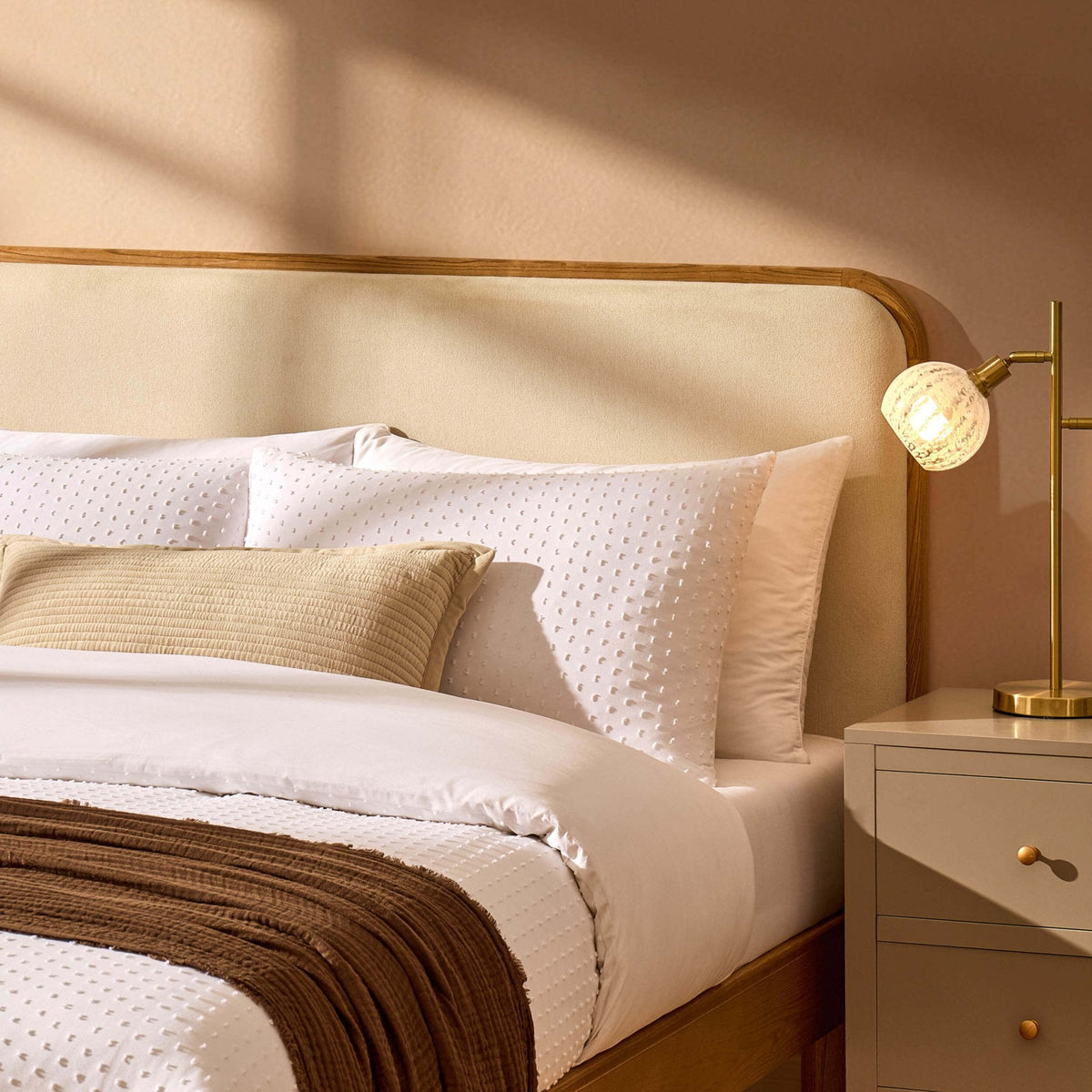 Seoul Bed Frame - Cream Linen — view 5