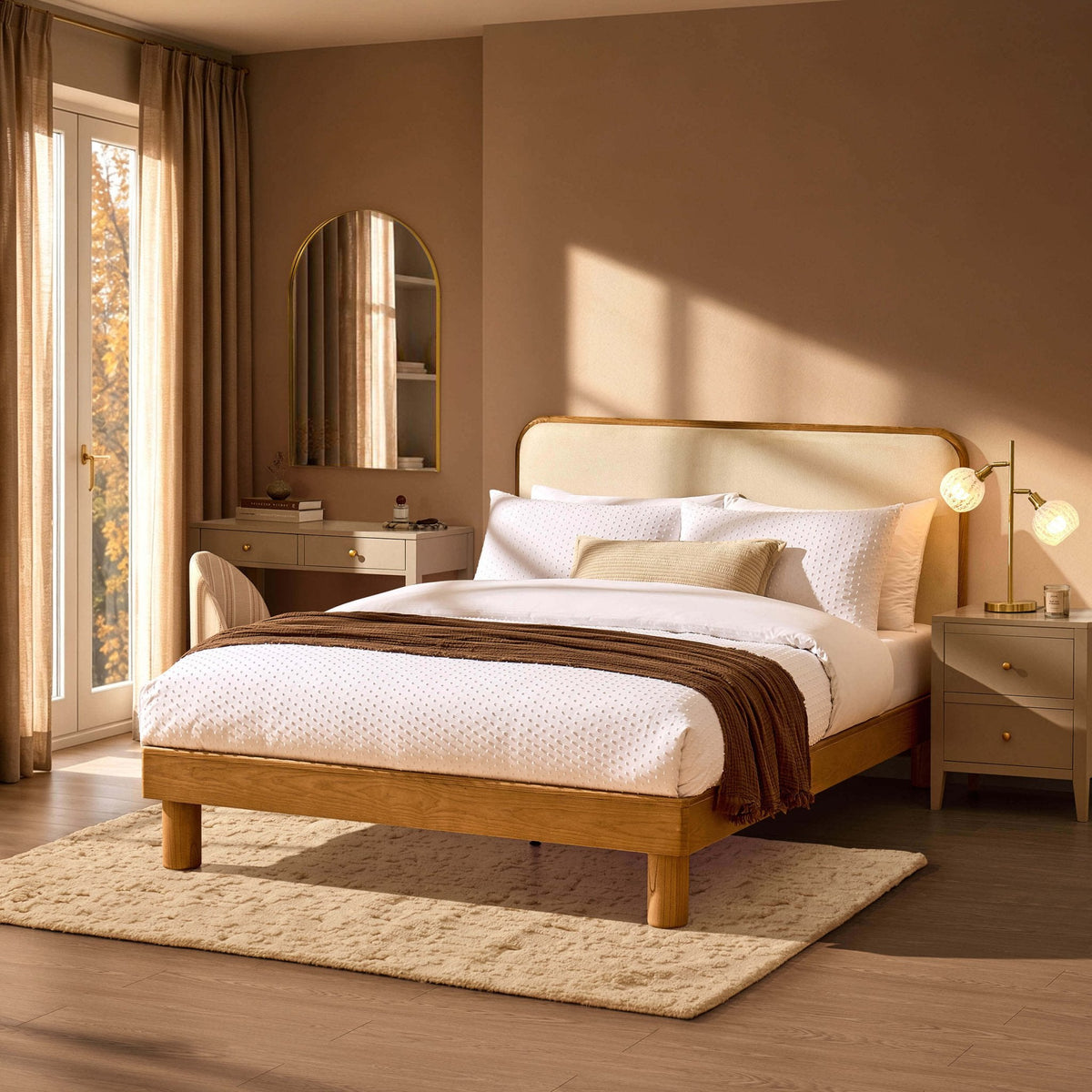 Seoul Bed Frame - Cream Linen — view 2