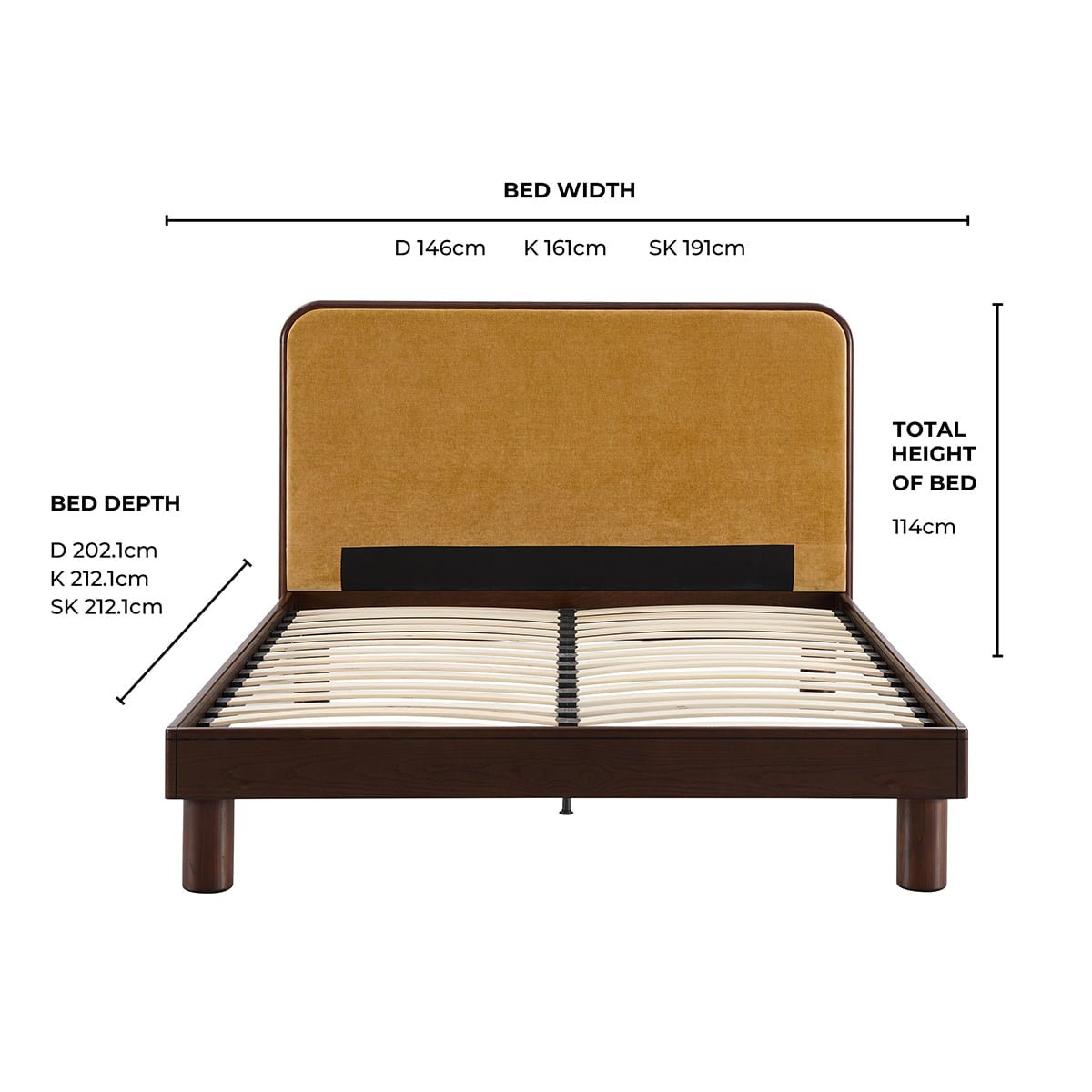 Seoul Bed Frame - Golden Haze Yellow — view 12