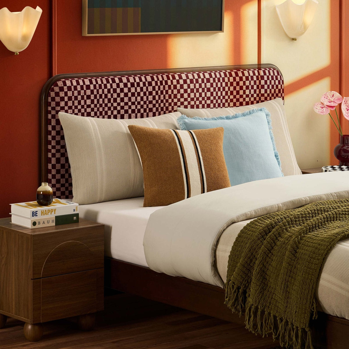 Seoul Bed Frame - Red Checkerboard — view 7