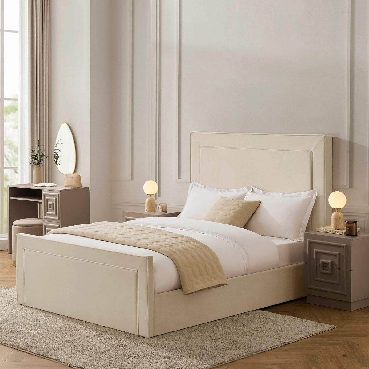 Sorrento Ottoman Storage Bed - Ecru/White — view 3