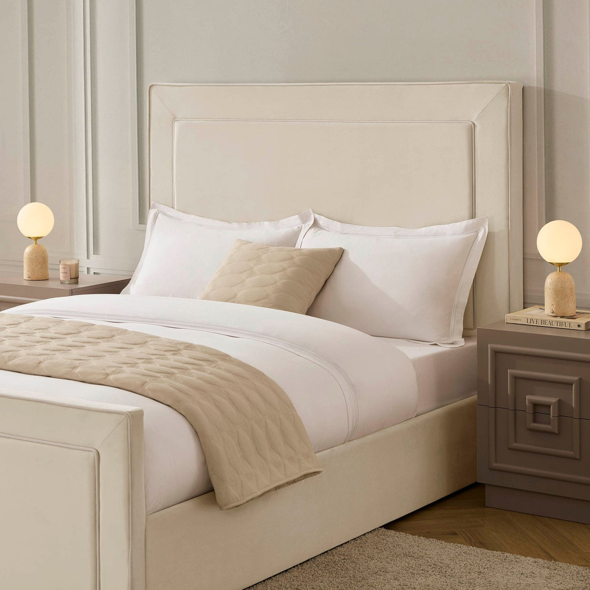 Sorrento Ottoman Storage Bed - Ecru/White — view 6