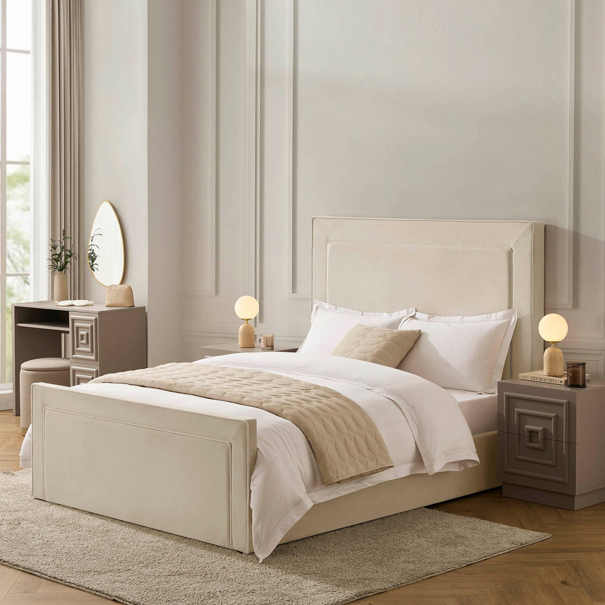 Sorrento Ottoman Storage Bed - Ecru/White — view 7