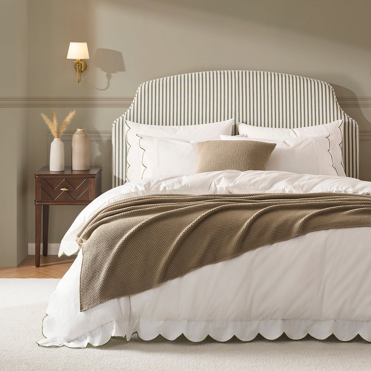 Surrey Bed Frame - Sage Stripe — view 2