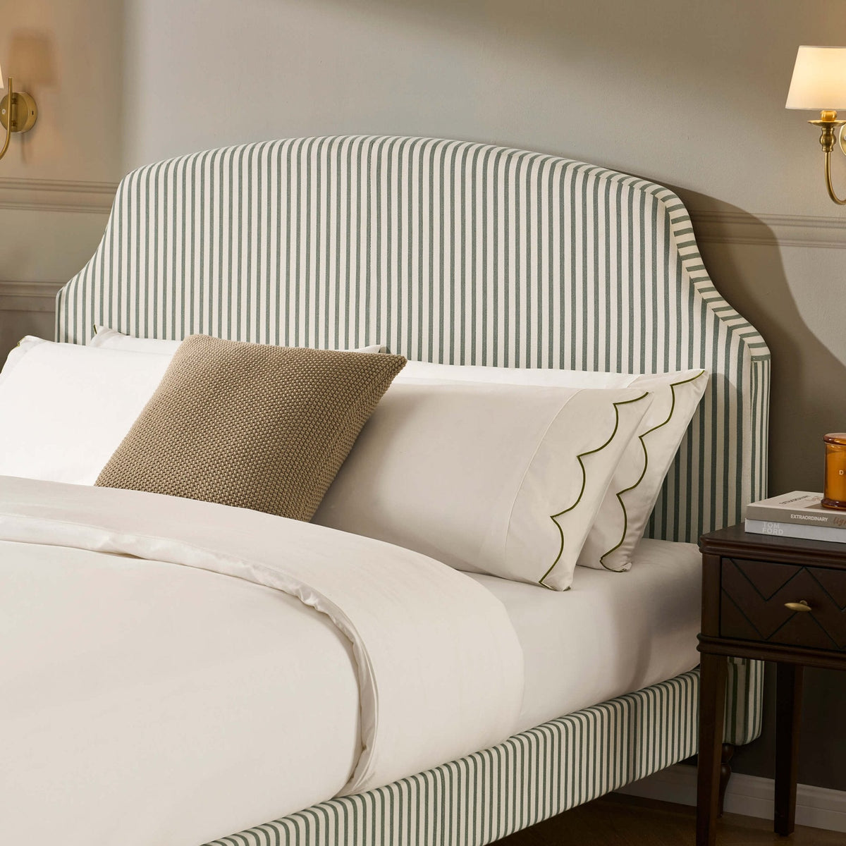 Surrey Ottoman Storage Bed - Sage Stripe — view 6