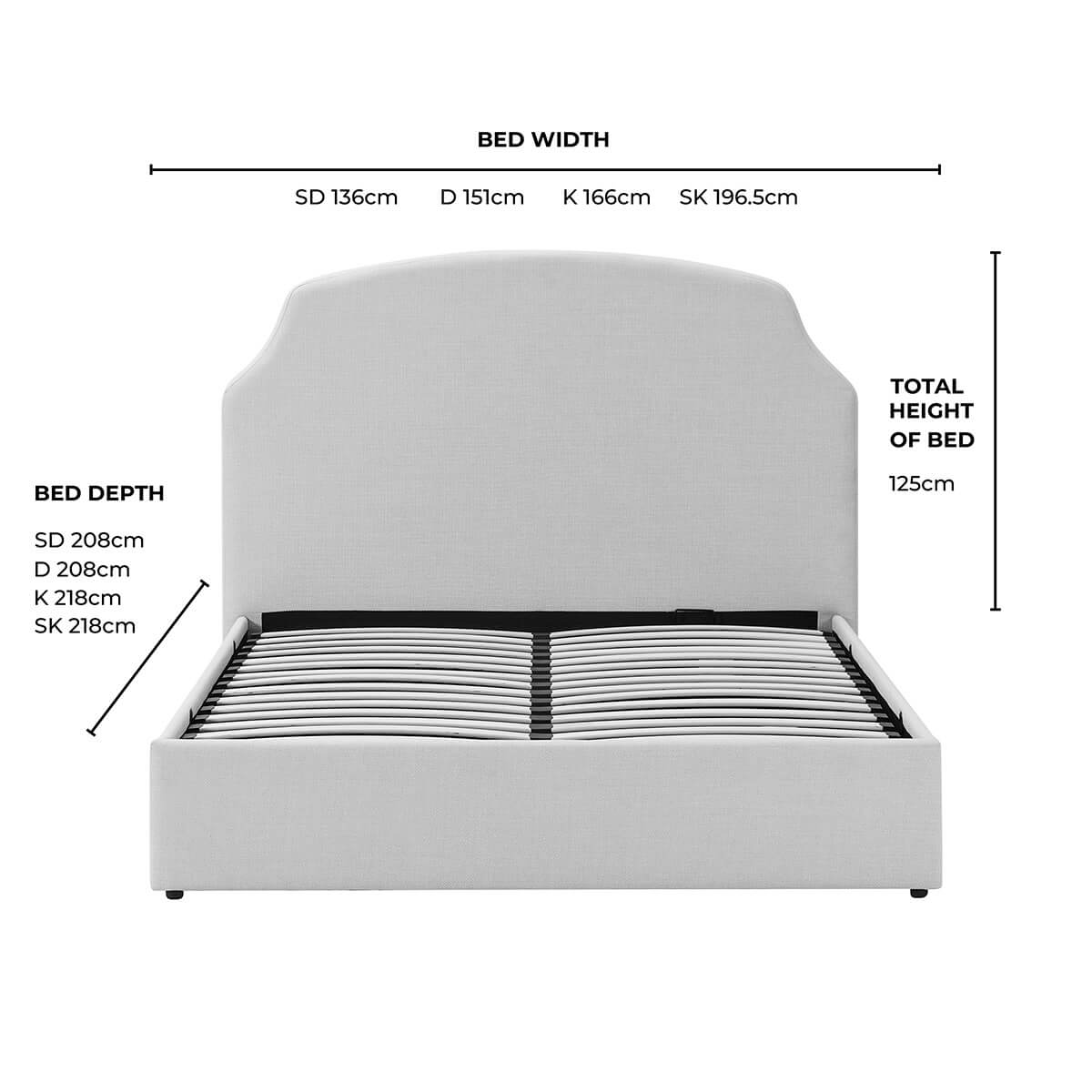Surrey Ottoman Storage Bed - Beige — view 14