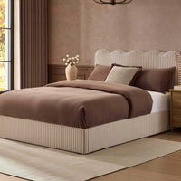 Wavy Ottoman Storage Bed - Chocolate Stripe — view 4 – image 4 of 16