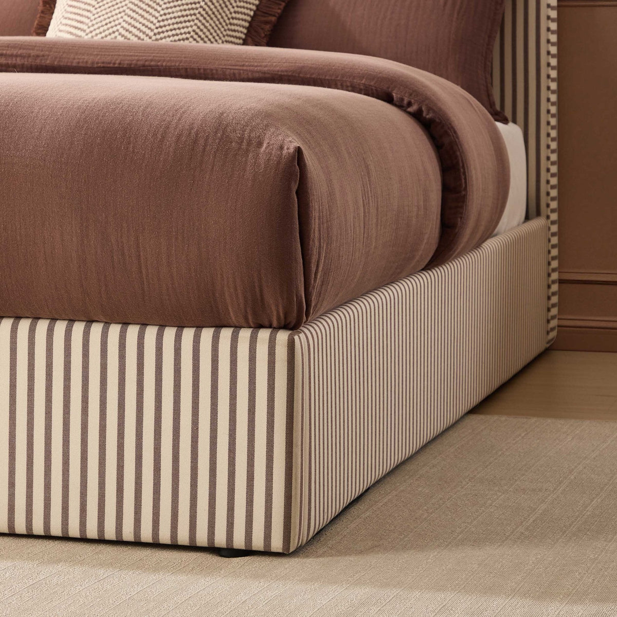 Wavy Ottoman Storage Bed - Chocolate Stripe — view 8