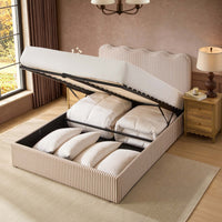 Wavy Ottoman Storage Bed - Chocolate Stripe — view 10 – image 10 of 16