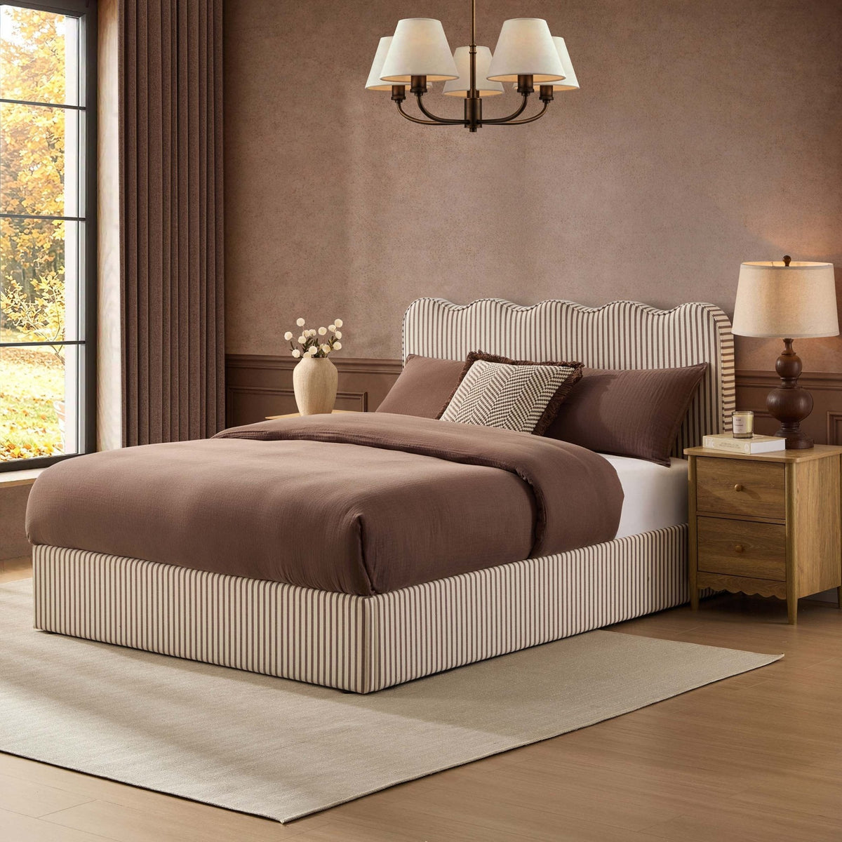Wavy Ottoman Storage Bed - Chocolate Stripe — view 3