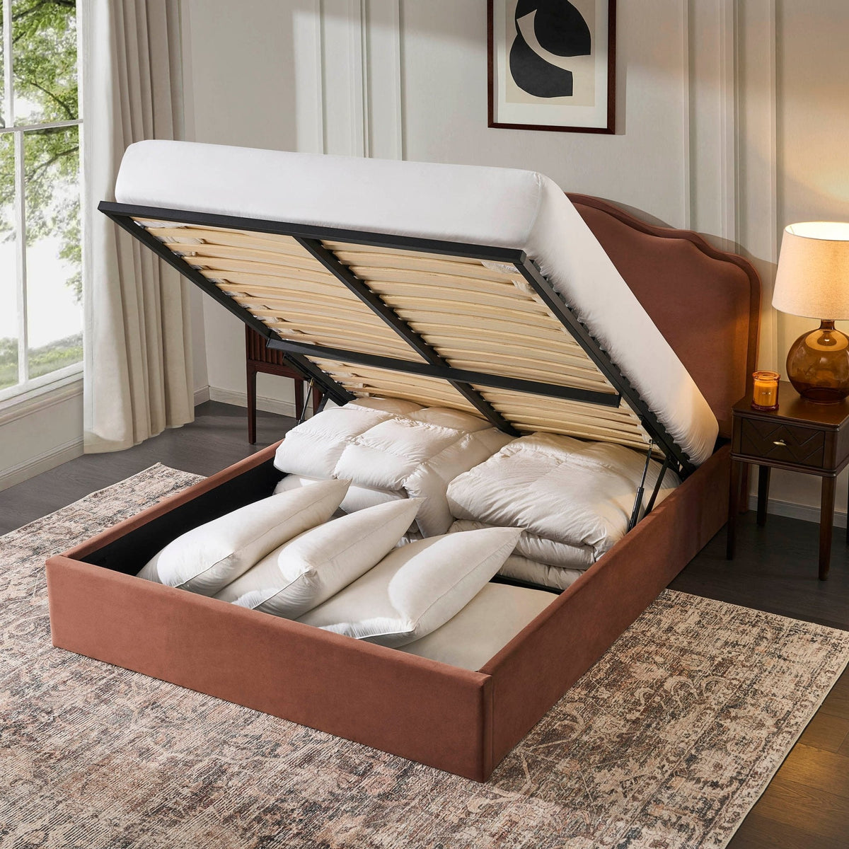 Wiltshire Ottoman Storage Bed - Mauve — view 5